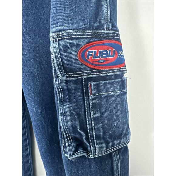 VTG 90s Y2K Fubu The Collection Cargo Jeans 32 x 34 - Picture 2 of 10